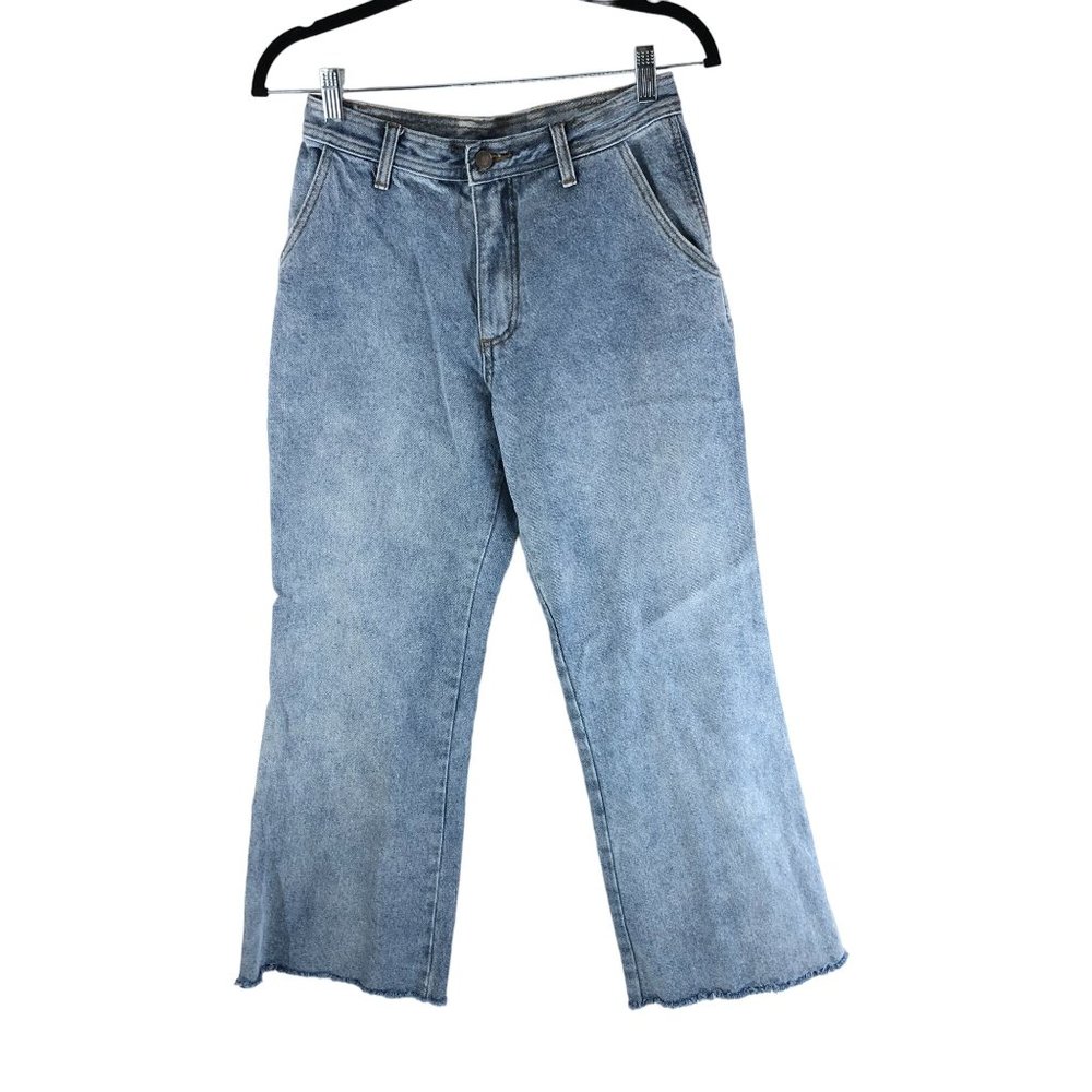 J. Galt Womens Jeans Wide Leg Ankle Crop Raw Hem No Back Pockets S